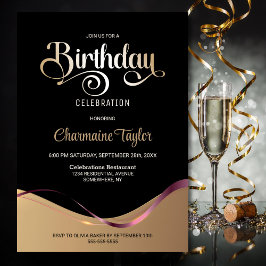 Invitación a la fiesta de cumpleaños de Black Gold