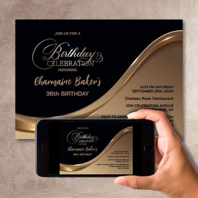 Invitación a la fiesta de cumpleaños de Black Gold (Subido por el creador)