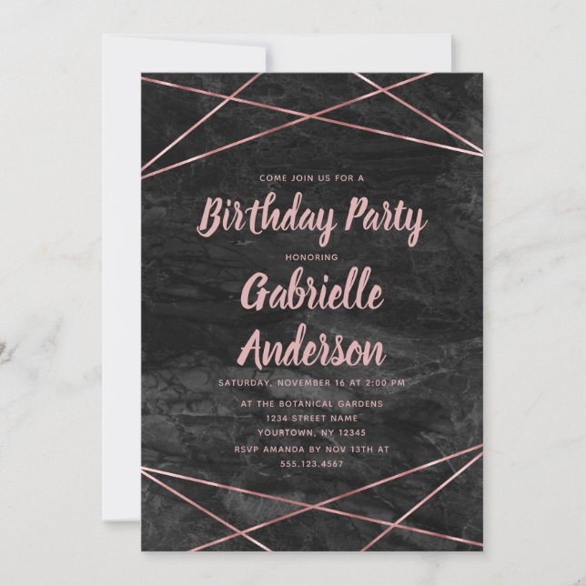 Invitación a la fiesta de cumpleaños de Black Marb (Anverso)