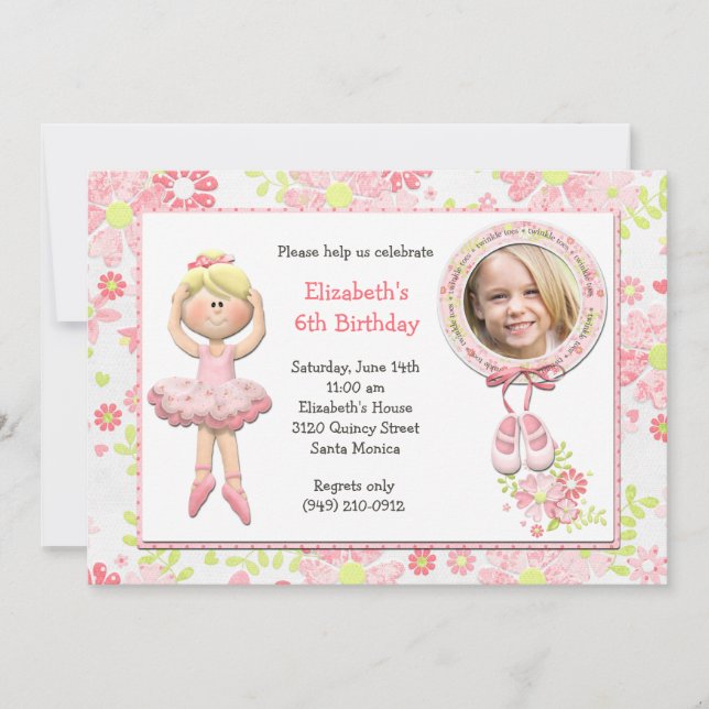 Invitación a la fiesta de cumpleaños de Blond Ball (Anverso)