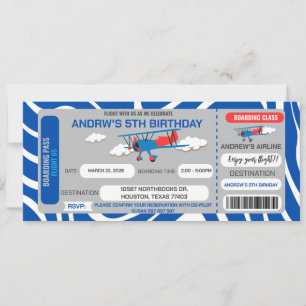 Invitación a la fiesta de cumpleaños de Blue Airpl