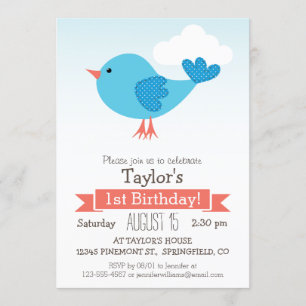 Invitación a la fiesta de cumpleaños de Blue Bird 