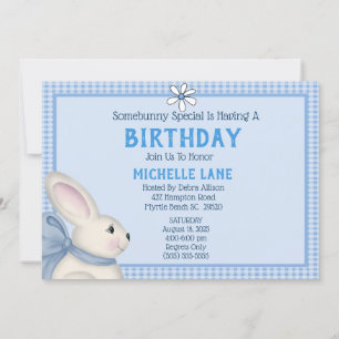Invitación a la fiesta de cumpleaños de Blue Bunny