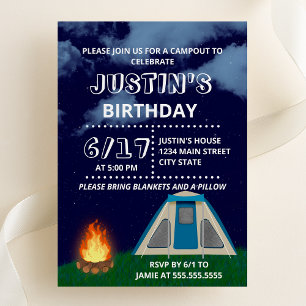 Invitación a la fiesta de cumpleaños de Blue Camp 