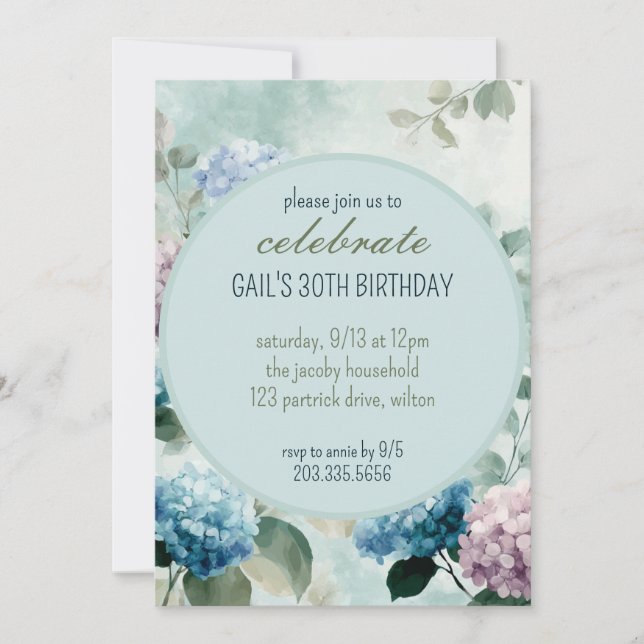 Invitación a la fiesta de cumpleaños de Blue Hydra (Anverso)