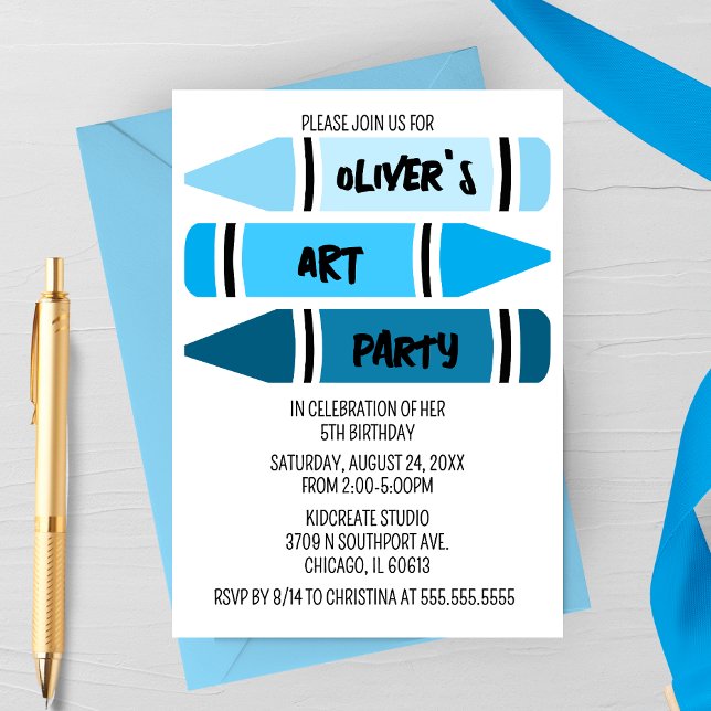 Invitación a la fiesta de cumpleaños de Blue Ombre (Subido por el creador)