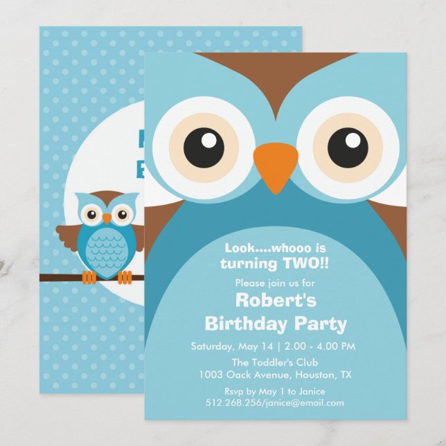 Invitación a la fiesta de cumpleaños de Blue Purpl (Anverso / Reverso)