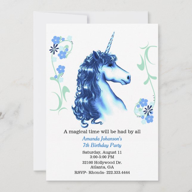 Invitación a la fiesta de cumpleaños de Blue Unico (Anverso)