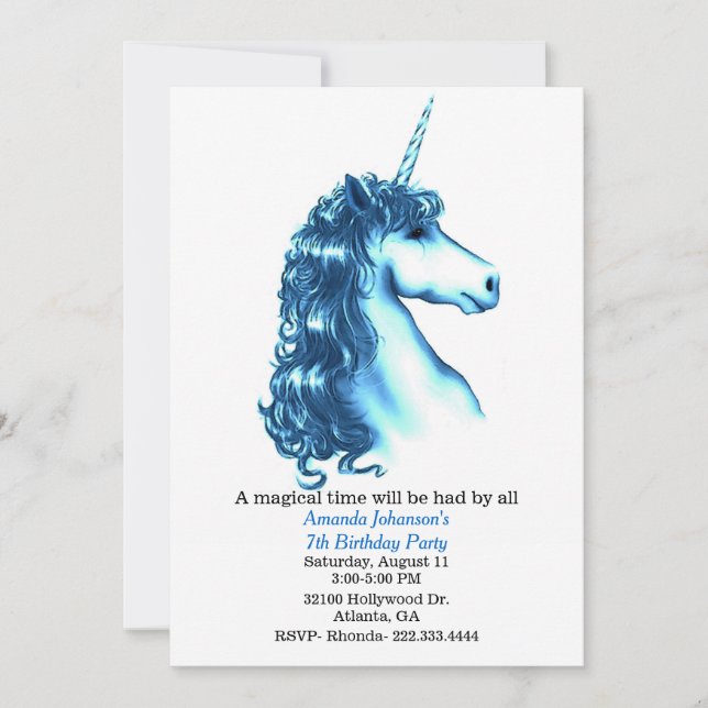 Invitación a la fiesta de cumpleaños de Blue Unico (Anverso)