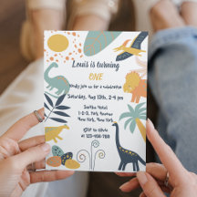 Invitación a la fiesta de cumpleaños de Boho Dinos
