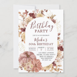 Invitación a la fiesta de cumpleaños de Boho Flora