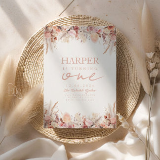 Invitación a la fiesta de cumpleaños de Boho Pampa