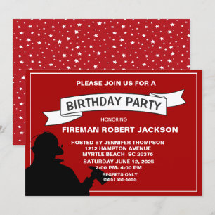 Invitación a la fiesta de cumpleaños de bomberos/j