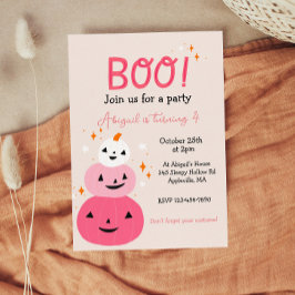Invitación a la fiesta de cumpleaños de Boo Pink H