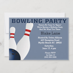 Invitación a la fiesta de cumpleaños de Bowling