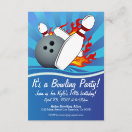Invitación a la fiesta de cumpleaños de Bowling