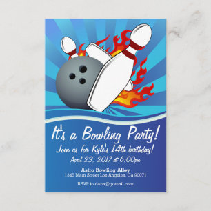 Invitación a la fiesta de cumpleaños de Bowling