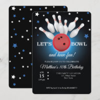 Invitación a la fiesta de cumpleaños de Bowling