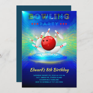 Invitación a la fiesta de cumpleaños de Bowling
