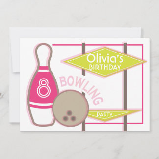 Invitación a la fiesta de cumpleaños de Bowling