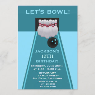 Invitación a la fiesta de cumpleaños de Bowling Bo