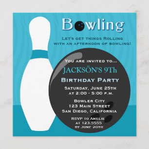 Invitación a la fiesta de cumpleaños de Bowling Bo