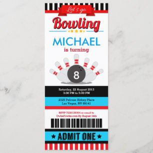 Invitación a la fiesta de cumpleaños de Bowling Ti