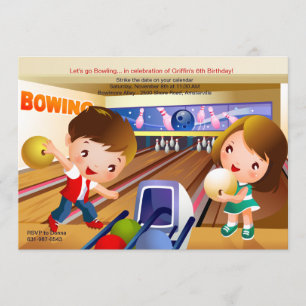 Invitación a la fiesta de cumpleaños de Bowling To