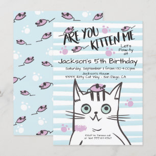 Invitación a la fiesta de cumpleaños de Boy Kitty
