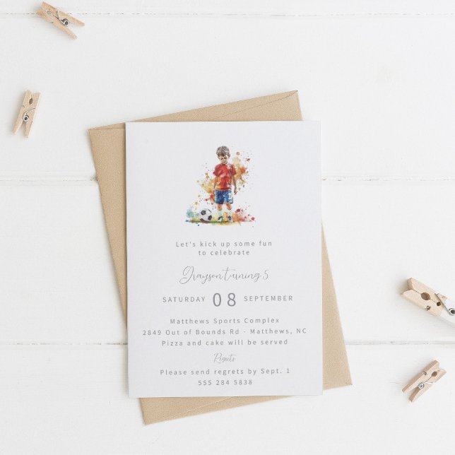 Invitación a la fiesta de cumpleaños de Boy Soccer (Subido por el creador)