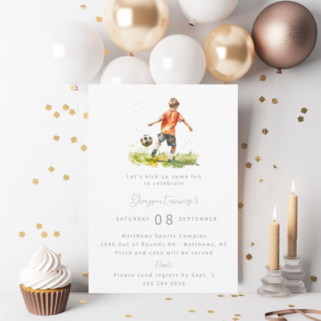 Invitación a la fiesta de cumpleaños de Boy Soccer (Subido por el creador)