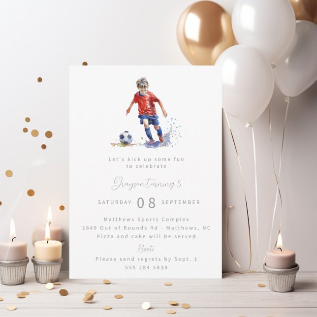 Invitación a la fiesta de cumpleaños de Boy Soccer (Subido por el creador)
