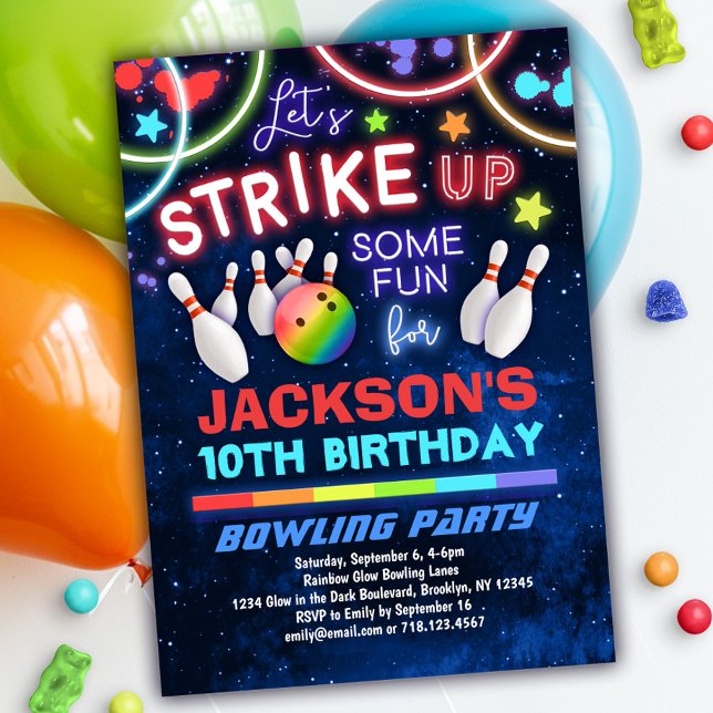 Invitación a la fiesta de cumpleaños de Boys Bowli (Subido por el creador)