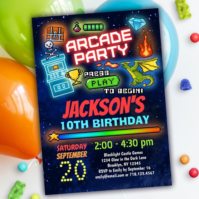 Invitación a la fiesta de cumpleaños de Boys Retro (Subido por el creador)