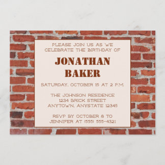 Invitación a la fiesta de cumpleaños de Brick Wall