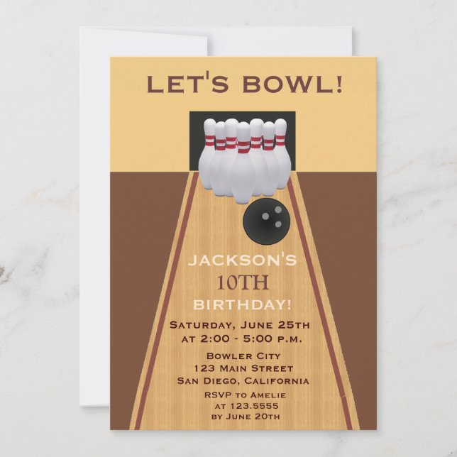 Invitación a la fiesta de cumpleaños de Brown Bowl (Anverso)