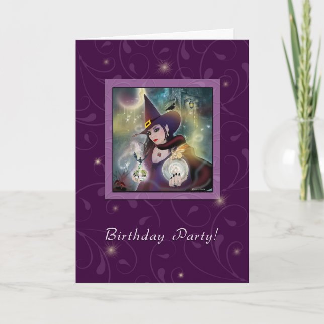 Invitación a la fiesta de cumpleaños de brujas (Anverso)