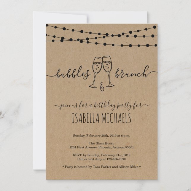 Invitación a la fiesta de cumpleaños de Bubble & B (Anverso)