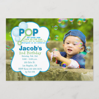 Invitación a la fiesta de cumpleaños de Bubble Pop