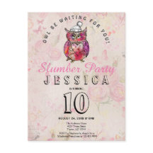 Invitación a la fiesta de cumpleaños de búho noctu