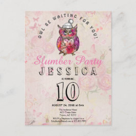 Invitación a la fiesta de cumpleaños de búho noctu