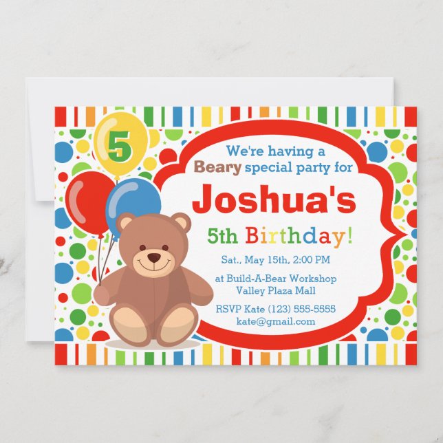 Invitación a la fiesta de cumpleaños de Build A Be (Anverso)