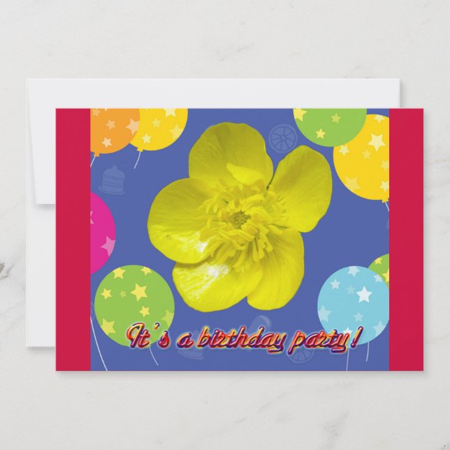 Invitación a la fiesta de cumpleaños de Buttercup (Anverso)