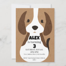 Invitación a la Fiesta de Cumpleaños de Cachorro  