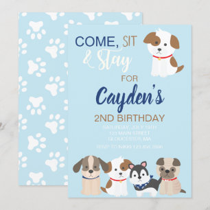 Invitación a la fiesta de cumpleaños de cachorro A