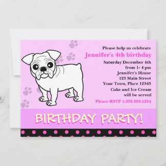 Invitación a la fiesta de cumpleaños de Cachorro B