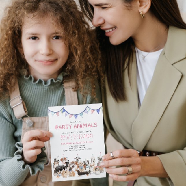 Invitación a la fiesta de cumpleaños de cachorros  (Paw-ty Time! Celebrating Your Puppy's 1st Birthday!)