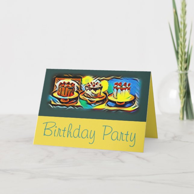 Invitación a la fiesta de cumpleaños de Cake Art J (Anverso)