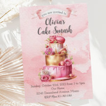Invitación a la fiesta de cumpleaños de Cake Smash