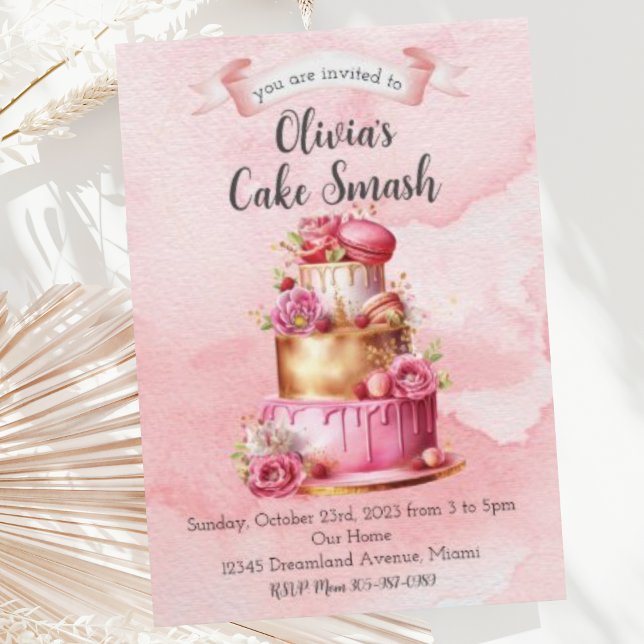 Invitación a la fiesta de cumpleaños de Cake Smash (Subido por el creador)